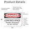 Signmission 18 in H x 24 in W, Vinyl Decal, Rectangle, Confined Space Permit Required Do Not Enter OS-2PACK-DS-D-1824-L-19305 - alternate 3